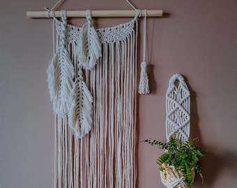 Macrame Wall Hanging, Woven Wall Tapestry, Modern Wall Decor, Dorm Interior Decor, Bohemian Vintage, Housewaming Gift, Bedroom Wall Decor