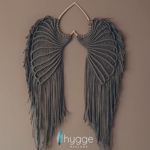 Large Macrame Angel Wings Wall Hanging XL Etsy