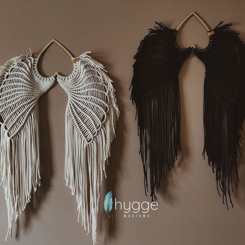 Large Macrame Angel Wings Wall Hanging XL Etsy