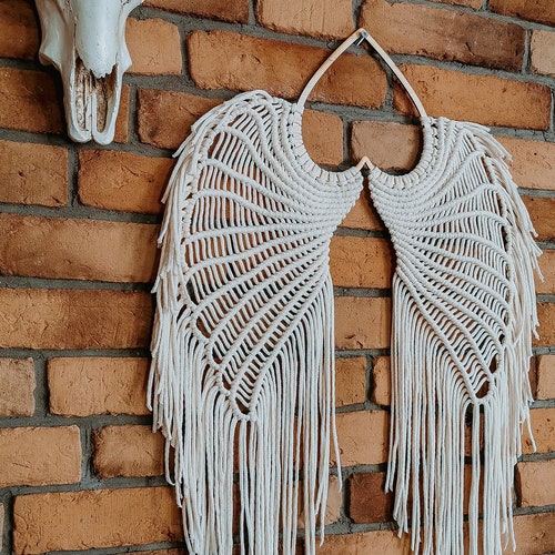 Large Macrame Angel Wings Wall Hanging XL Etsy