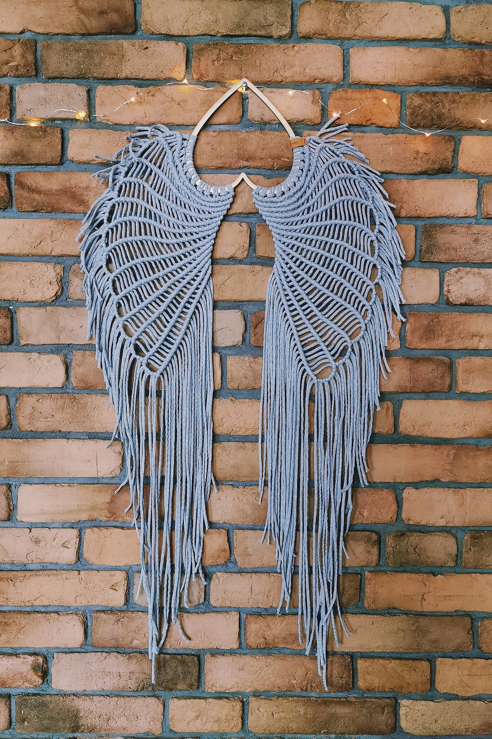 Large Macrame Angel Wings Wall Hanging XL GREY Etsy