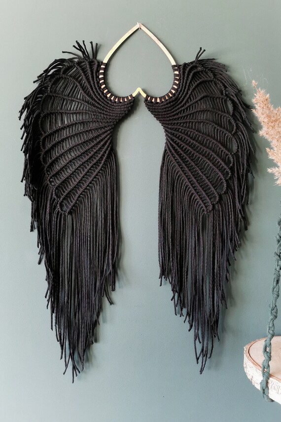 Large Macrame Angel Wings Wall Hanging XXL Etsy