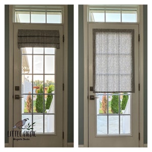 24”x38” Magnetic Shade | Limited Quantities | Storm Gray and White 100% Cotton |  Magnetic Shade | Metal/Magnetic Door Required