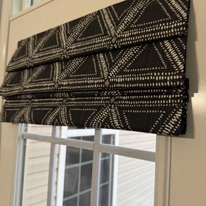 24”x38” Magnetic Shade | Unlined | 100% Cotton | Dark Gray with White | Magnetic Shade for Metal Doors | Metal/Magnetic Door Required
