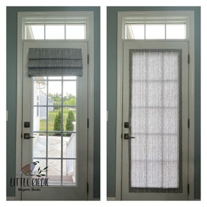Magnetic Shade for Metal Doors  | Limited Quantities | Storm Gray & White  | Made to Order | Metal/Magnetic Door Required | One Panel