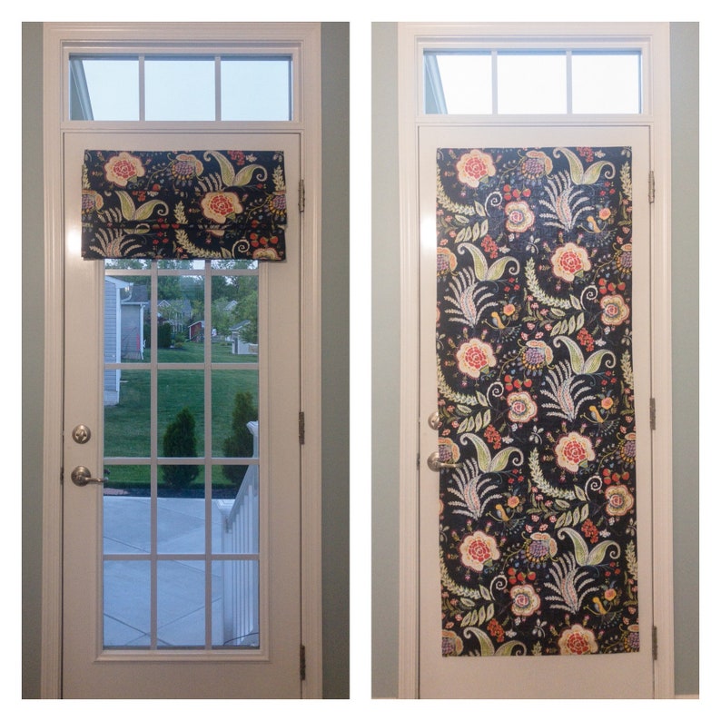 24x66 Shade Unlined Black With Bight Florals Etsy