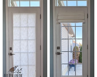 Magnetic Door Shade | White Slub Linen | 85 Cotton 15 Linen | Metal/Magnetic Door Required | One Panel