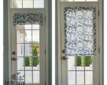 Magnetic Shade | White and Blues | Limited Quantities | Grove Peacoat | 100% Cotton Slub Canvas | Metal/Magnetic Door Required