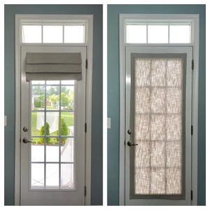Magnetic Shade for Metal Doors| Limited Quantities | French Gray 100% Cotton |  Metal/Magnetic Door Required | One Panel