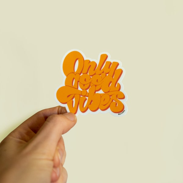 Only Good Vibes Typographic Sticker