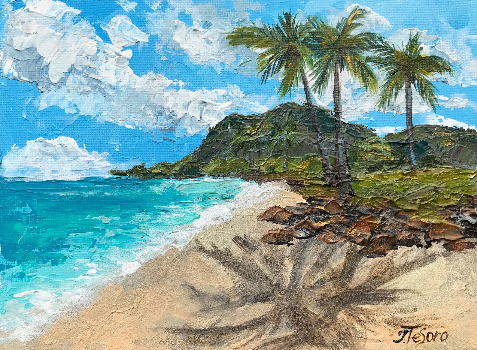 Hawaii-Malerei Landschaft original-Gemälde tropischen Strand | Etsy