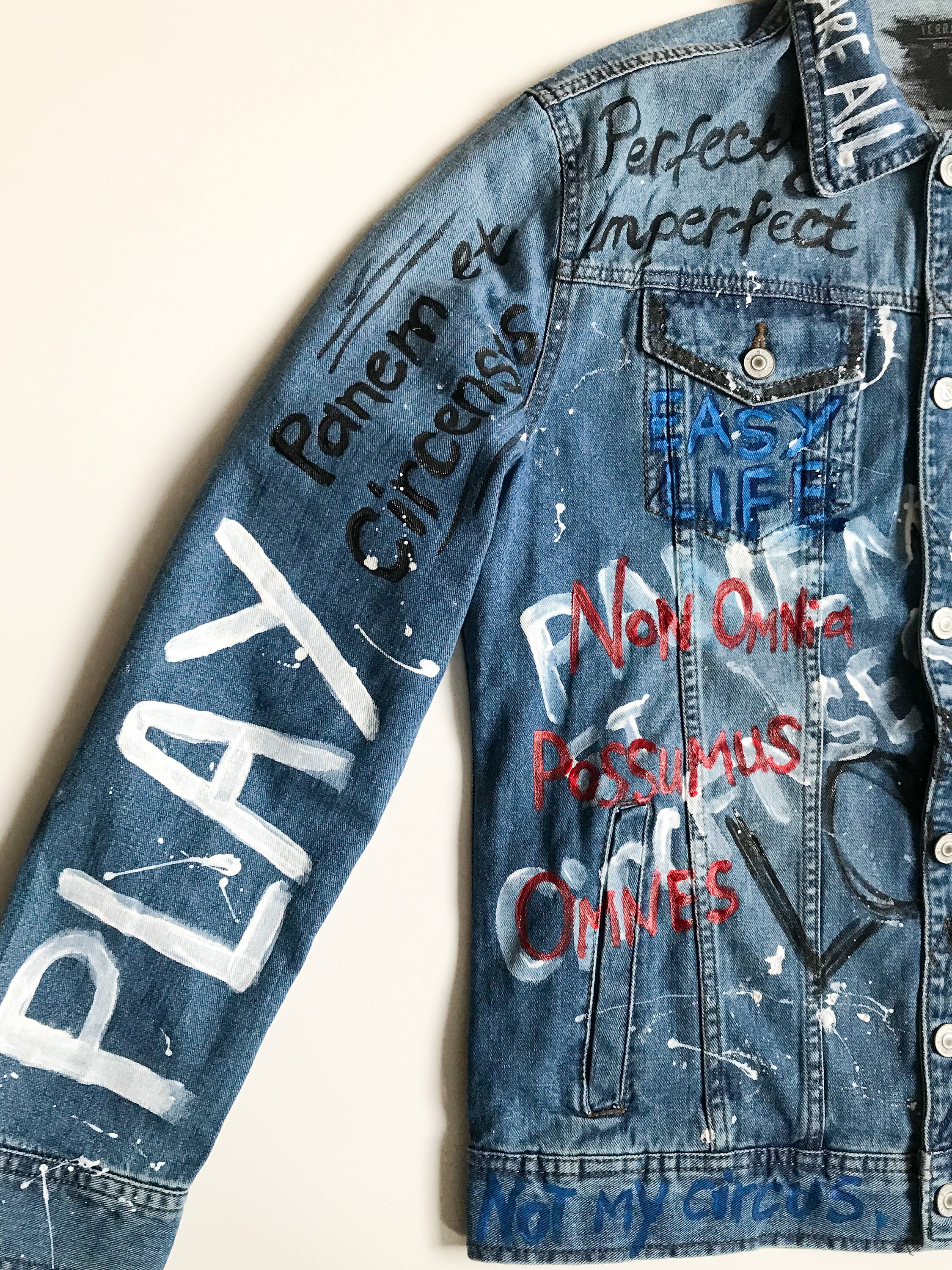 Custom jean jacket with artwork Men jean jacket with acrylic Etsy