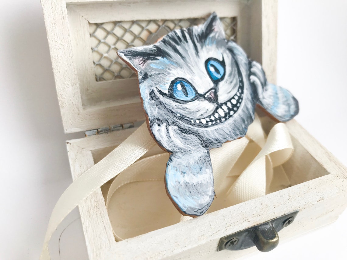 Personalized leather gift Cheshire Cat Pin Alice in Etsy