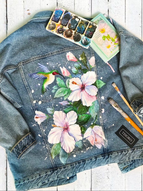 jeans jacket hand painted