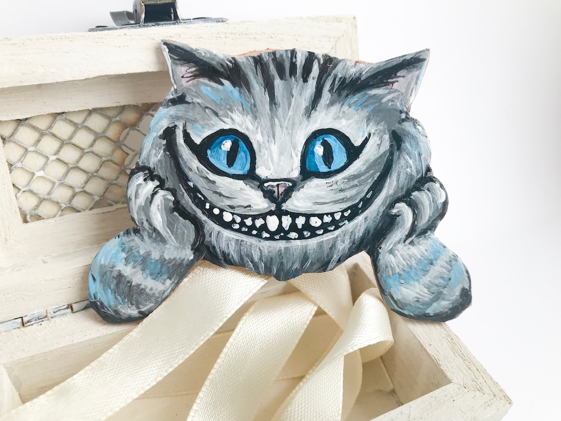 Personalized leather gift Cheshire Cat Pin Alice in Etsy