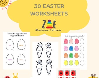 Easter Set of 30 Printable Worksheets PDF Instant Download