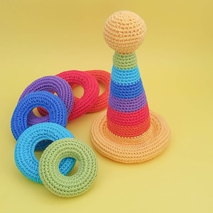 Stacking toy Crochet Pattern Crochet rainbow stacking toy pattern Crochet Toy Pattern with star Montessori Gift Summer 2026