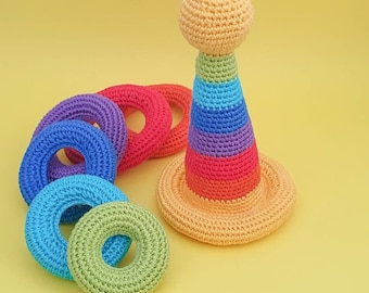 Stacking toy Crochet Pattern Crochet rainbow stacking toy pattern Crochet Toy Pattern with star Montessori Gift Summer 2026