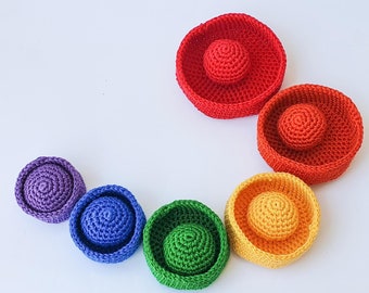 Crochet Gift Educational Toy Rainbow Nested Bowls Pattern: Montessori Toy (PDF Pattern) Summer 2026