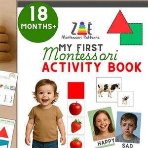 Mon premier livre d'activités Montessori – 15 activités réelles pour les tout-petits (18 m+), y compris des guides parentaux | Lot imprimable PDF