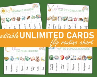 Custom Routine Chart for Kids – Morning, Afternoon, Evening, Chores | Montessori Printable | Any Activity | 24h Delivery