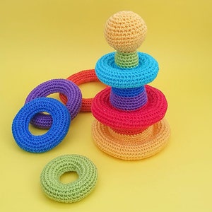 Stacking toy Crochet Pattern Crochet rainbow stacking toy pattern Crochet Pattern with star 2025