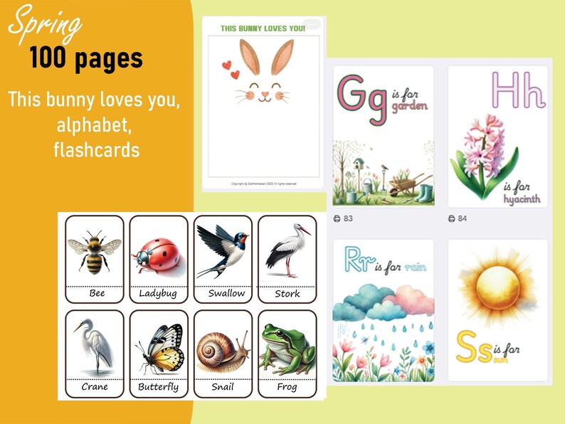 100 printable activity pages for preschoolers! Perfect for Easter & spring. Includes alphabet tracing, matching, counting, mazes, flashcards & more!