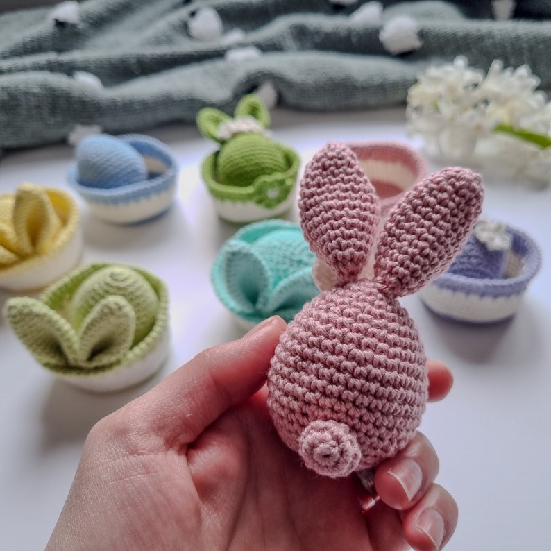 Crochet Easter Sorting Set PDF Pattern: Eggs and Bowls Egg With Bunny ...
