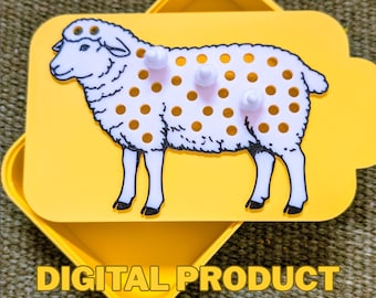 3D printing game Dress the Sheep STL | Fine Motor Activity File | Montessori Farm Activity | 3D Printable Preschool Toy | Digital Download