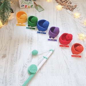 Crochet baby toys fish set printable color flash cards included crochet pattern crochet sorting toy crochet fishing go fish toddler crochet gift 2025 crochet