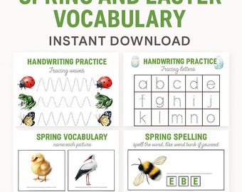 Spring Easter Activity Pages: Preschool Learning Bundle (PDF)