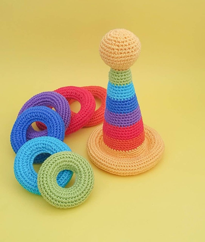 Crochet Rainbow Stacking Toy Pattern Crochet Baby Toys Etsy