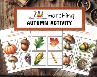 Fall Matching Puzzle: Montessori Toddler Activity (Digital PDF)