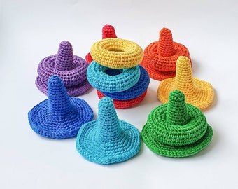 Crochet educational stacking towers pattern Christmas Toy Crochet
