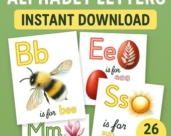 Spring Alphabet Printable: Kids Learning Bundle (PDF)