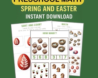 Spring Math Games: Preschool Learning Bundle (PDF)