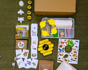 Bee Sensory Box for Kids | Montessori-Inspired Life Cycle Activity Set | Spring Nature Learning Box | Educational Sensory Play | Complete