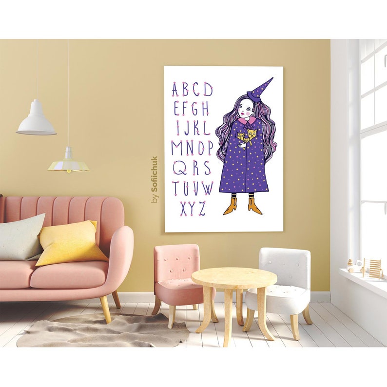Alphabet Print. Nursery Print. Nursery Poster. Instant Etsy