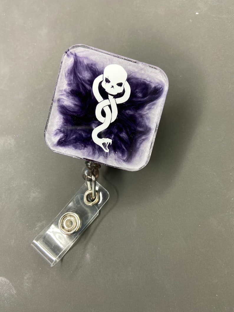 Harry Potter Inspired badge reel Death Eater Dark Mark Badge Reel