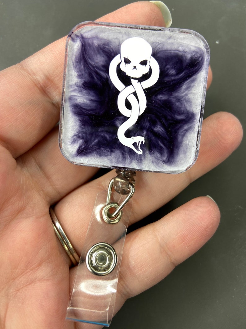 Harry Potter Inspired badge reel Death Eater Dark Mark Badge Reel