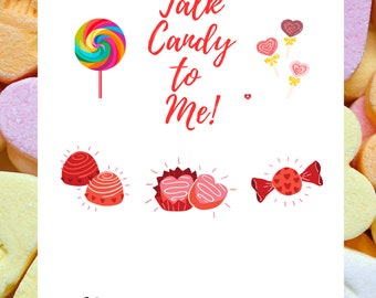 Printable Valentine's Day Cards: Candy Theme, Kids Classroom Exchange (Digital Download)