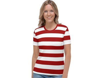 Red And White Striped Shirt For Women