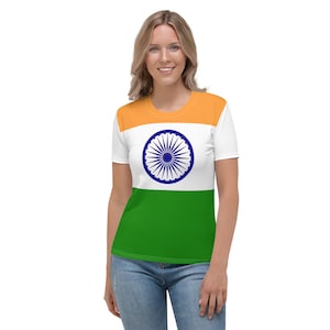 India Shirt With India Flag Colors / India Style Clothing / Indian Outfit / Women&#39;s T-Shirt