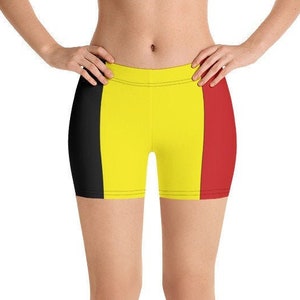 Women&#39;s Shorts with Colors of the Belgian Flag