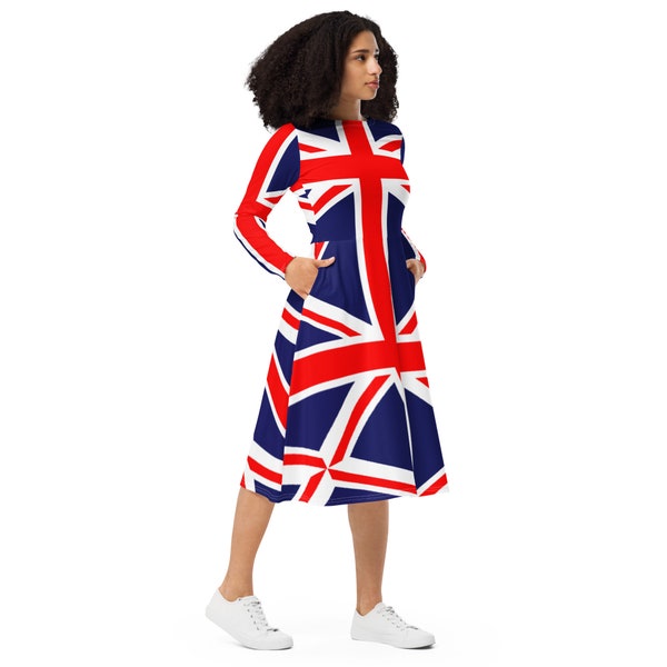 Robe Union Jack Plus Size / Tailles 2XS-6X / Vêtements pour femmes Taille Plus ou Extra Small / Avec poches