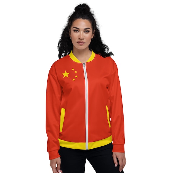 Chinese Jacket With the Flag of China Custom Unisex Bomber