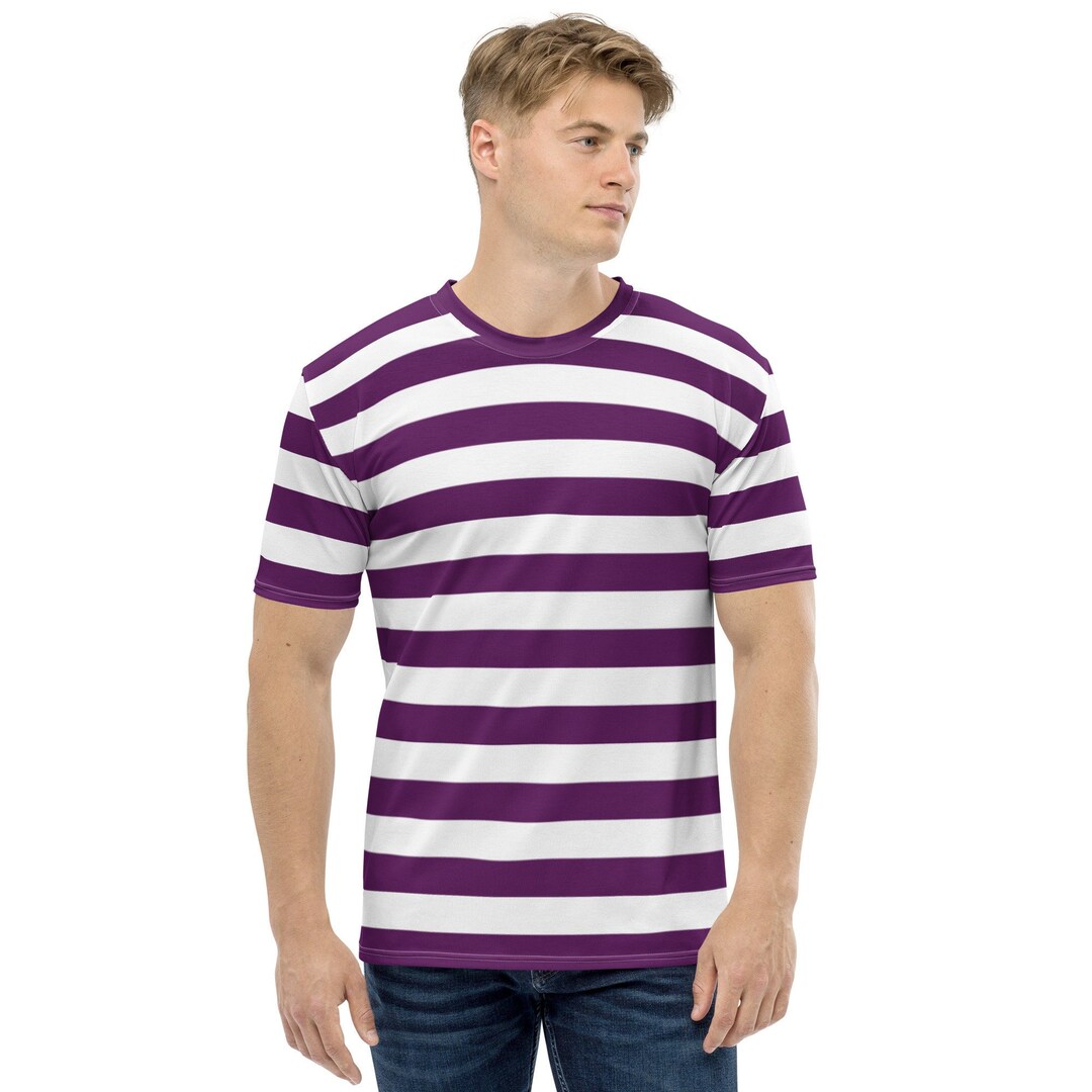 福袋 バースデイ T Striped White and Purple Shirt Etsy - Men for Clothing