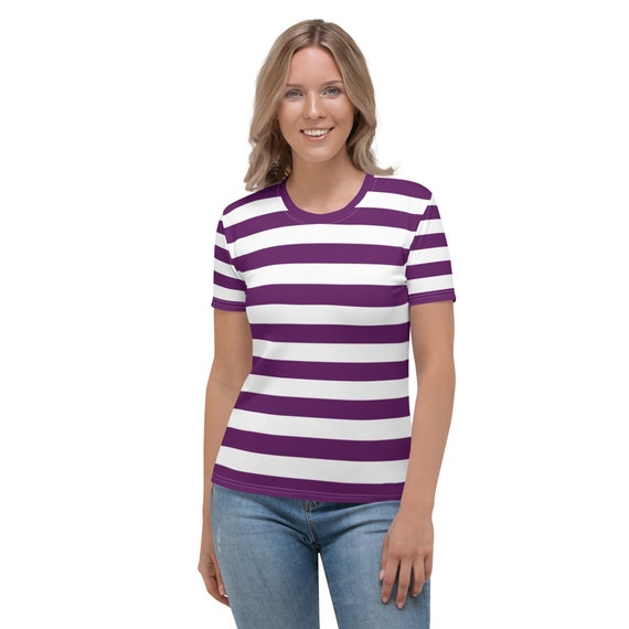 hver filter Legende Purple and White Striped Shirt for Women - Etsy