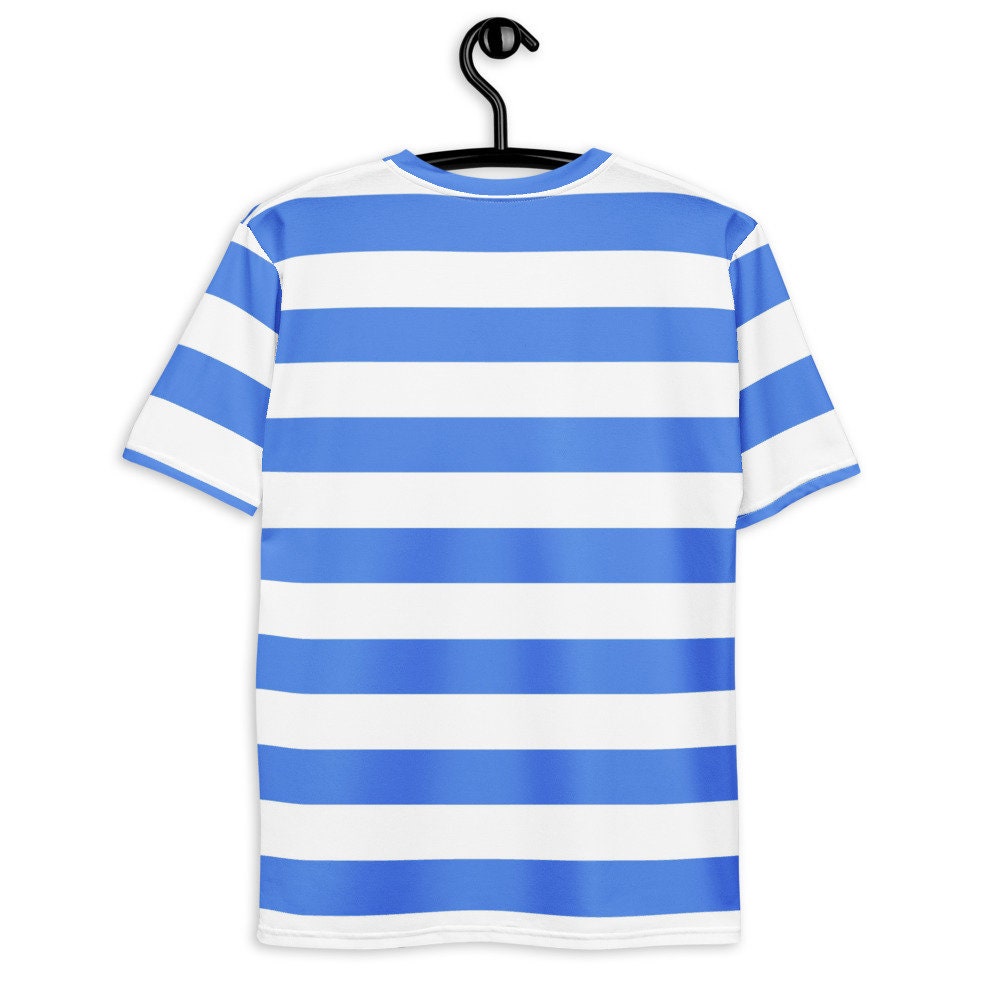 Blue and White Striped Shirt for Men - Etsy