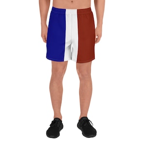 Long men's shorts with the colors of the flag of France.